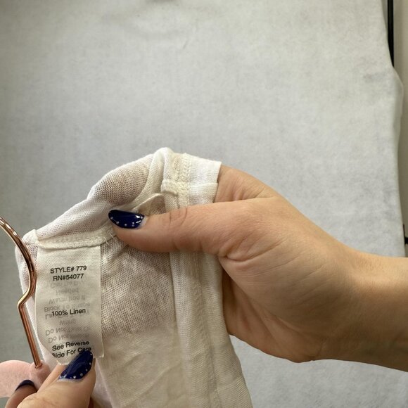 Cabi Sweetheart Topper Shirt Womens Large White 100% Linen Button Front Top - Picture 4 of 11